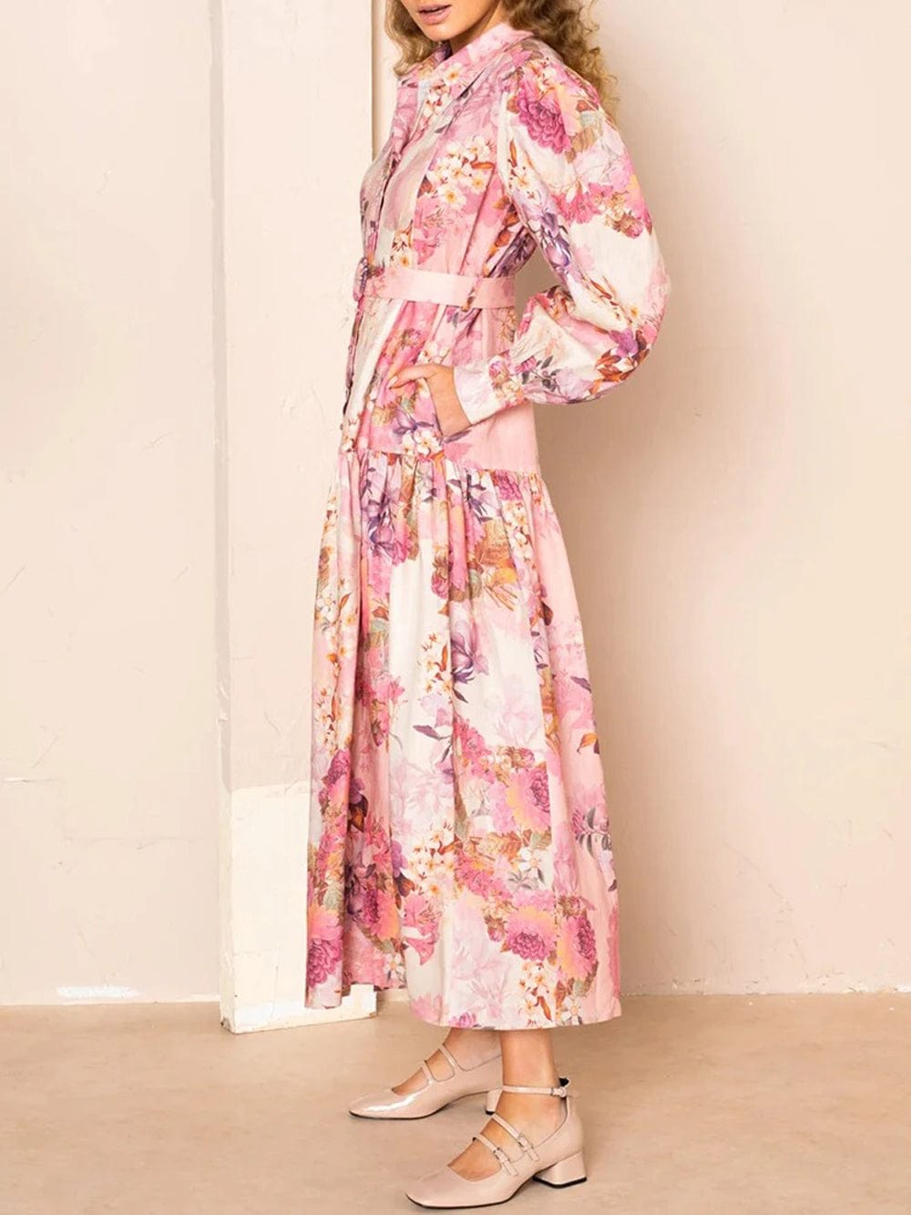 Belt Midi Dress - Fashionpara