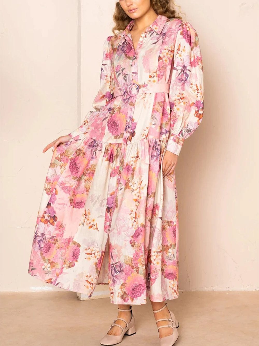 Belt Midi Dress - Fashionpara