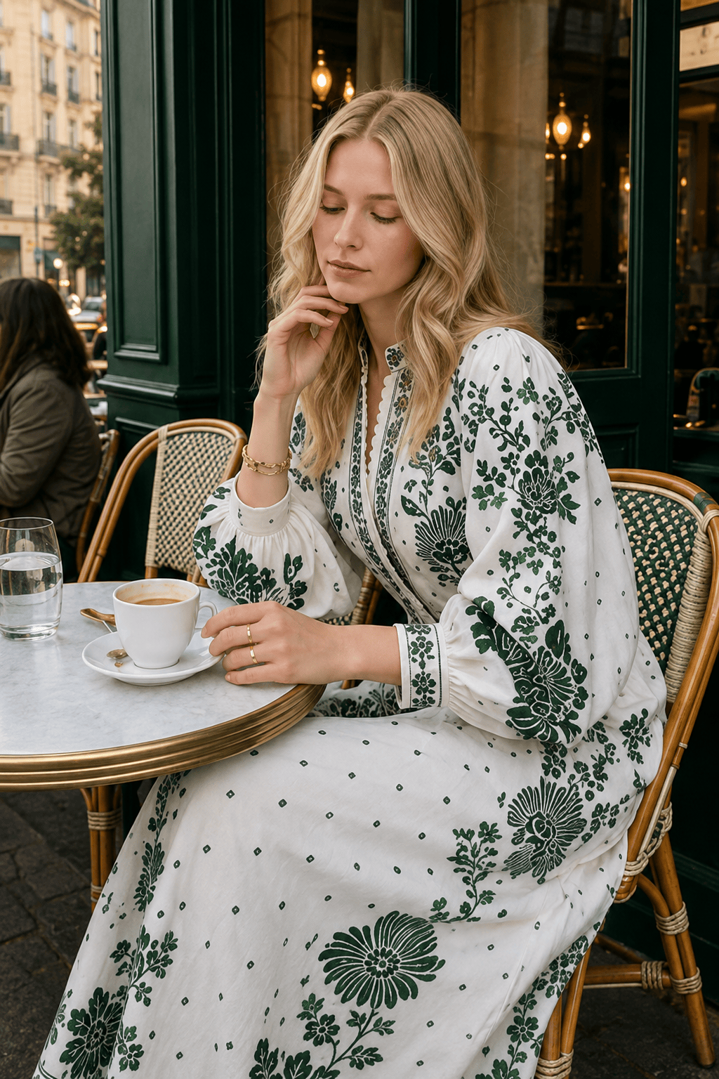 Floral Print Long Sleeve Button Front Maxi Dress 2