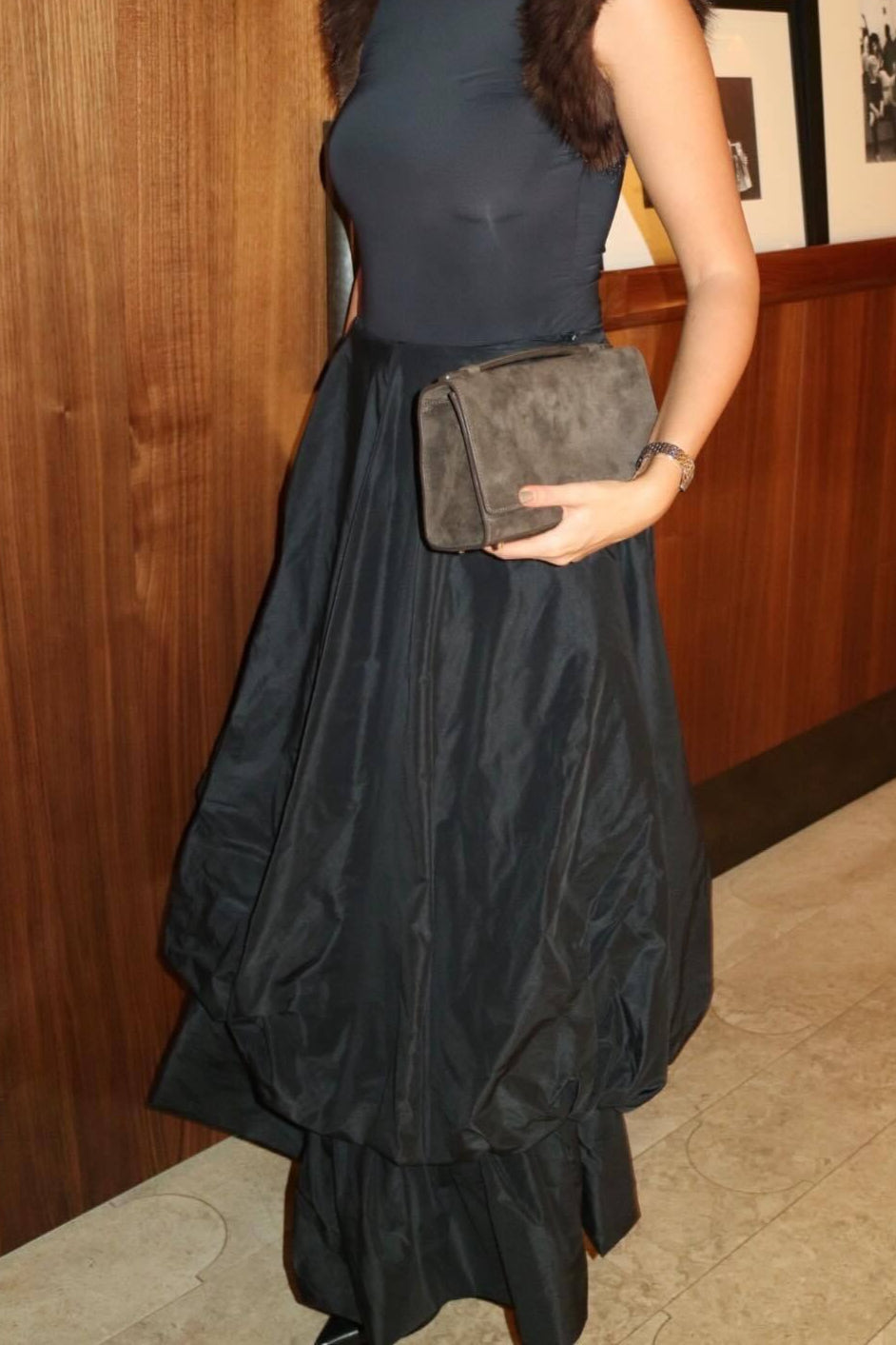 Layered Ruffle Bubble Maxi Skirt