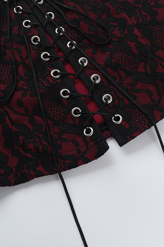 Gothic Lace Contrast Bustier Corset