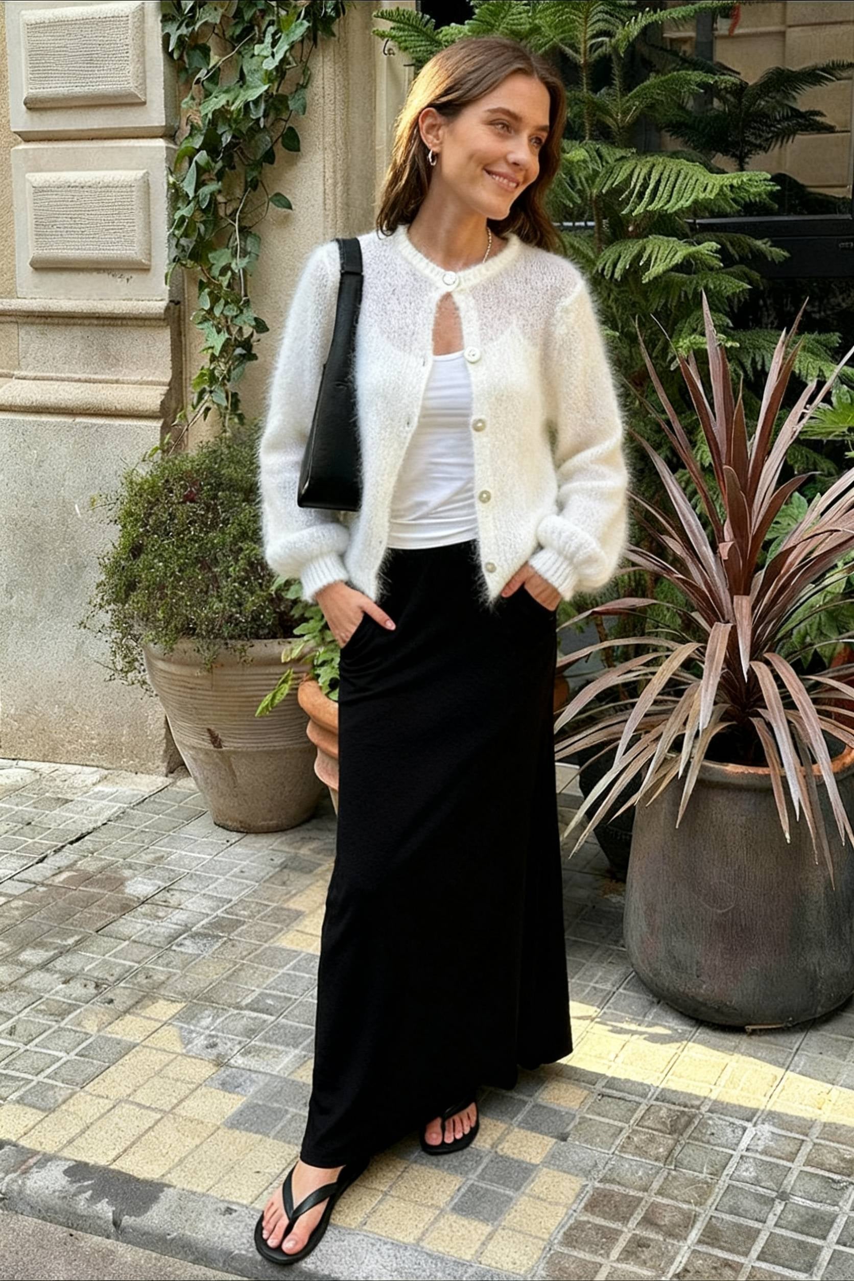 Lightweight Long Sleeve Solid Knit Cardigan - Fashionpara