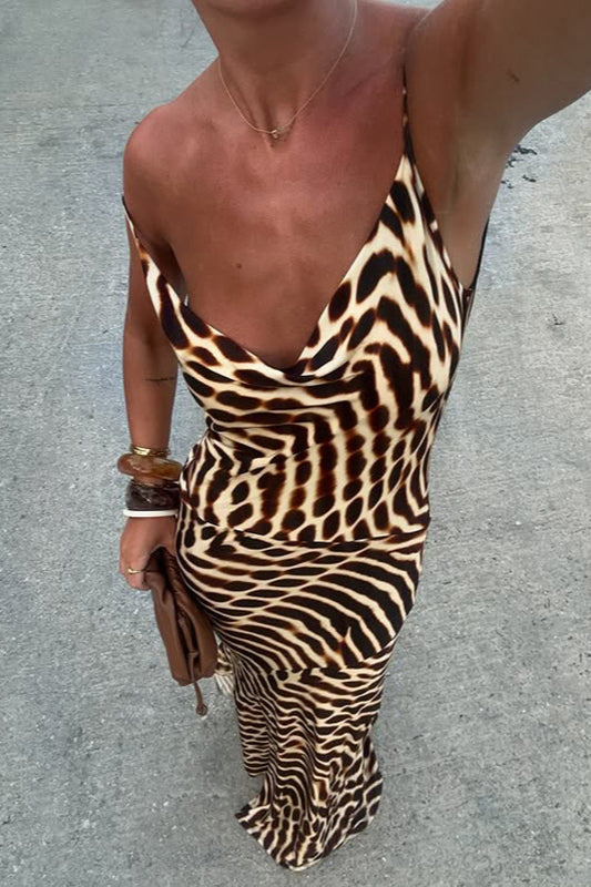 Vacation Style Digital Print Cami Maxi Dress