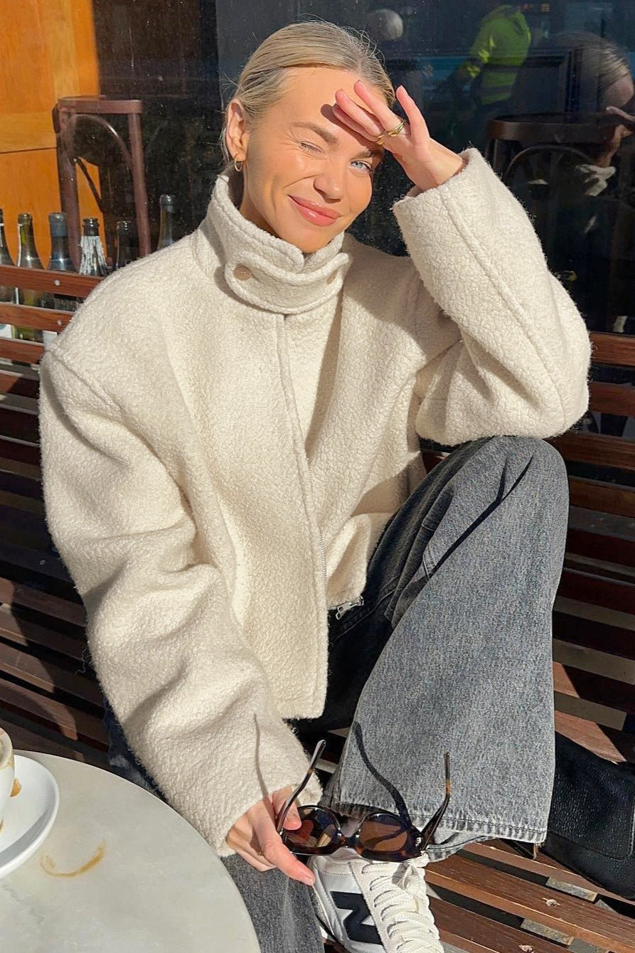 Luxury Casual Sherpa Coat with Stand Collar for Ultimate Comfort