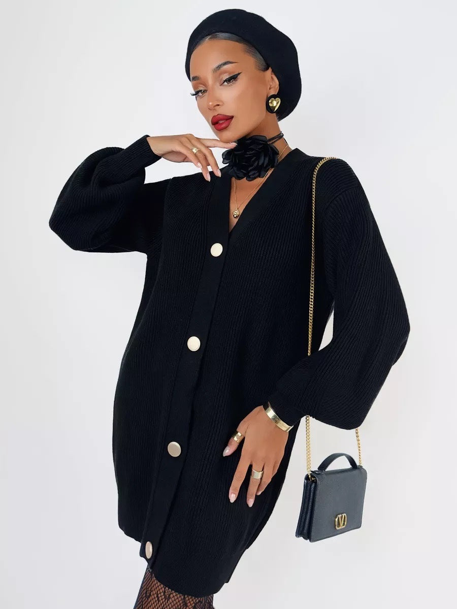 Chic Solid Loose Knit Cardigan for Effortless Style