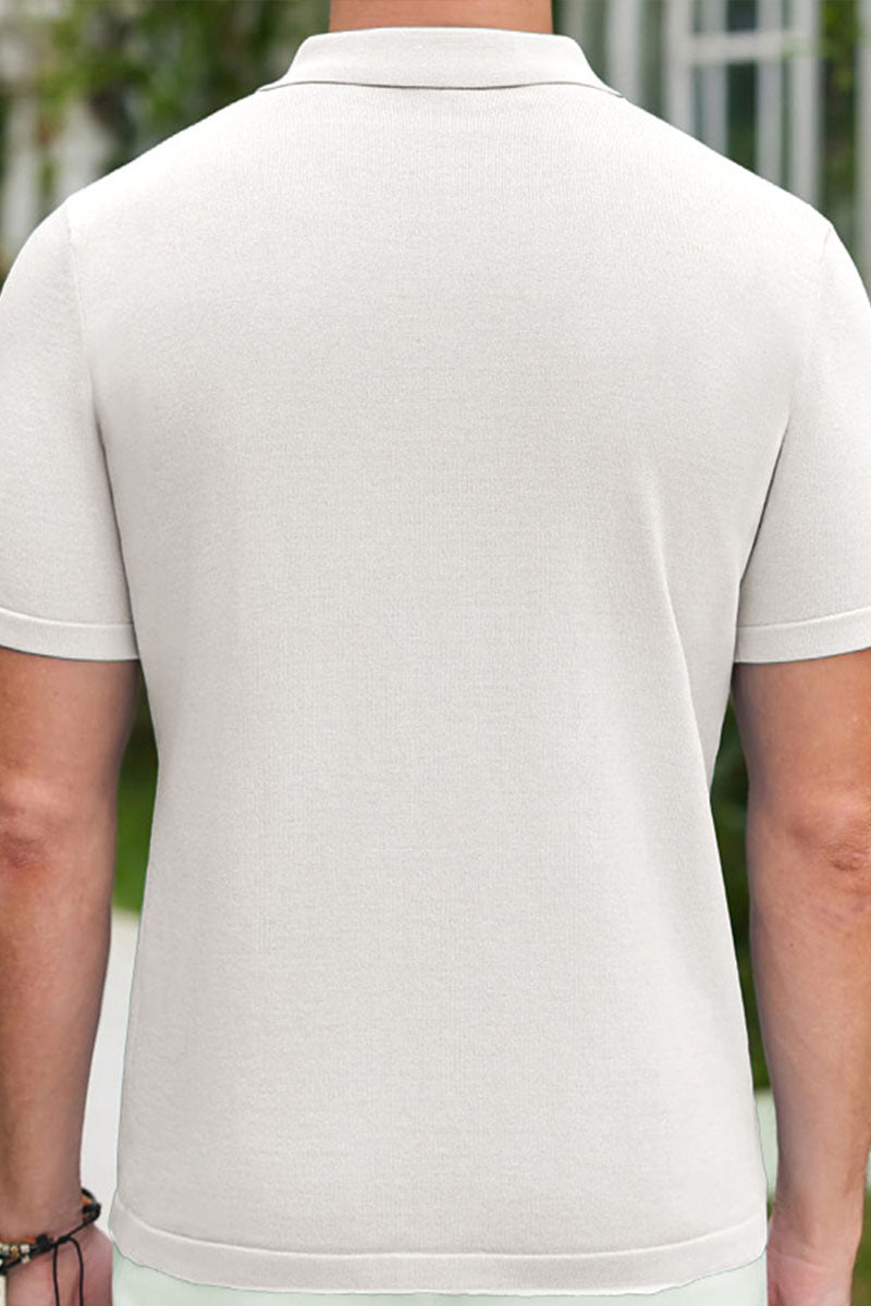 Uniqshe Summer Men's Business Casual Polo Cardigan