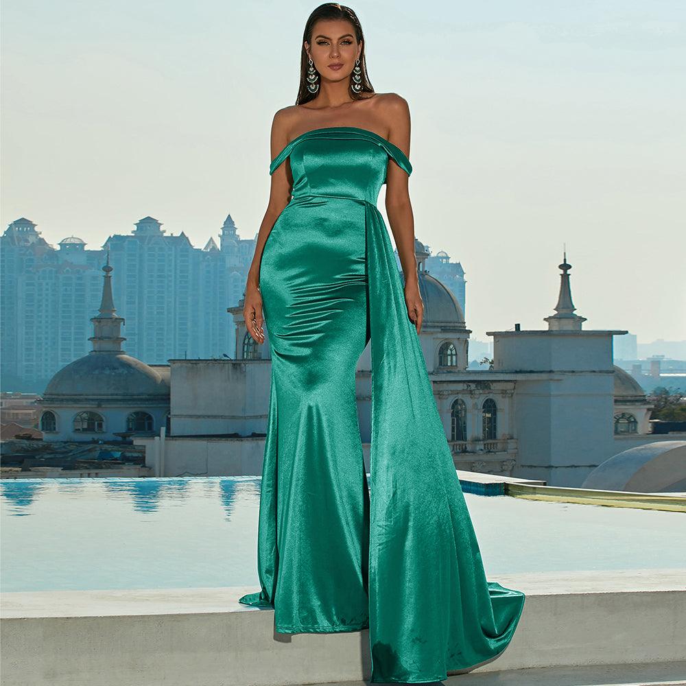 Satin Royale Ribboned Bodycon Dress - Fashionpara