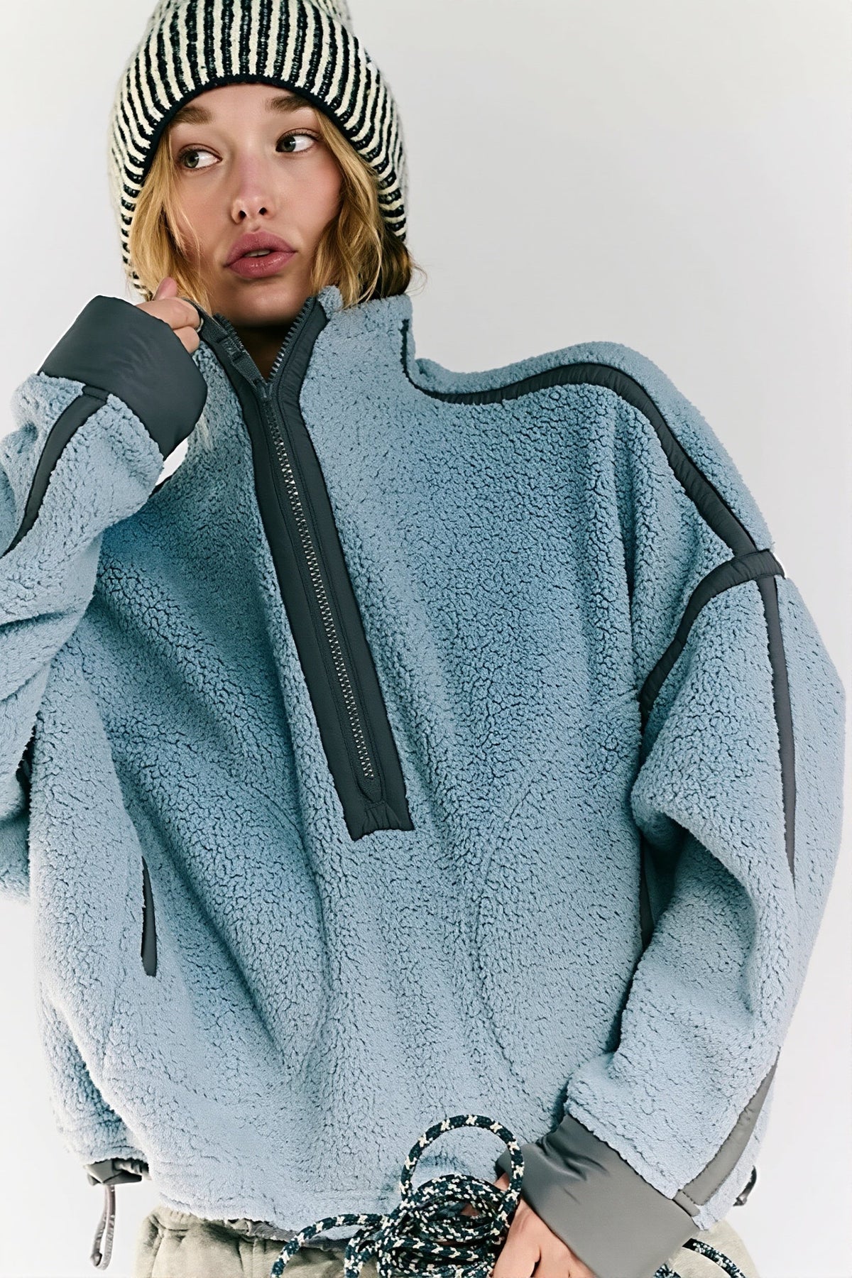 Colorblock Fleece Half Zip Sweatshirt 2