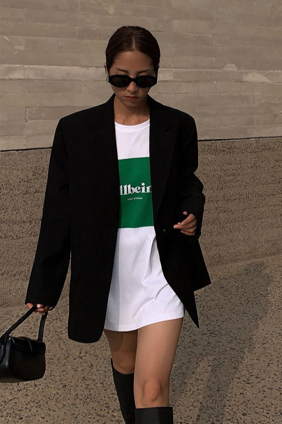 Black Slouchy Retro Style Blazer 5