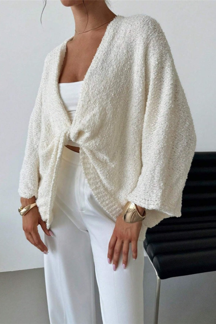 Draped Open Front Wrap Sweater