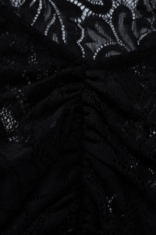 Lace Backless Long Sleeve Lace Dress - View 7