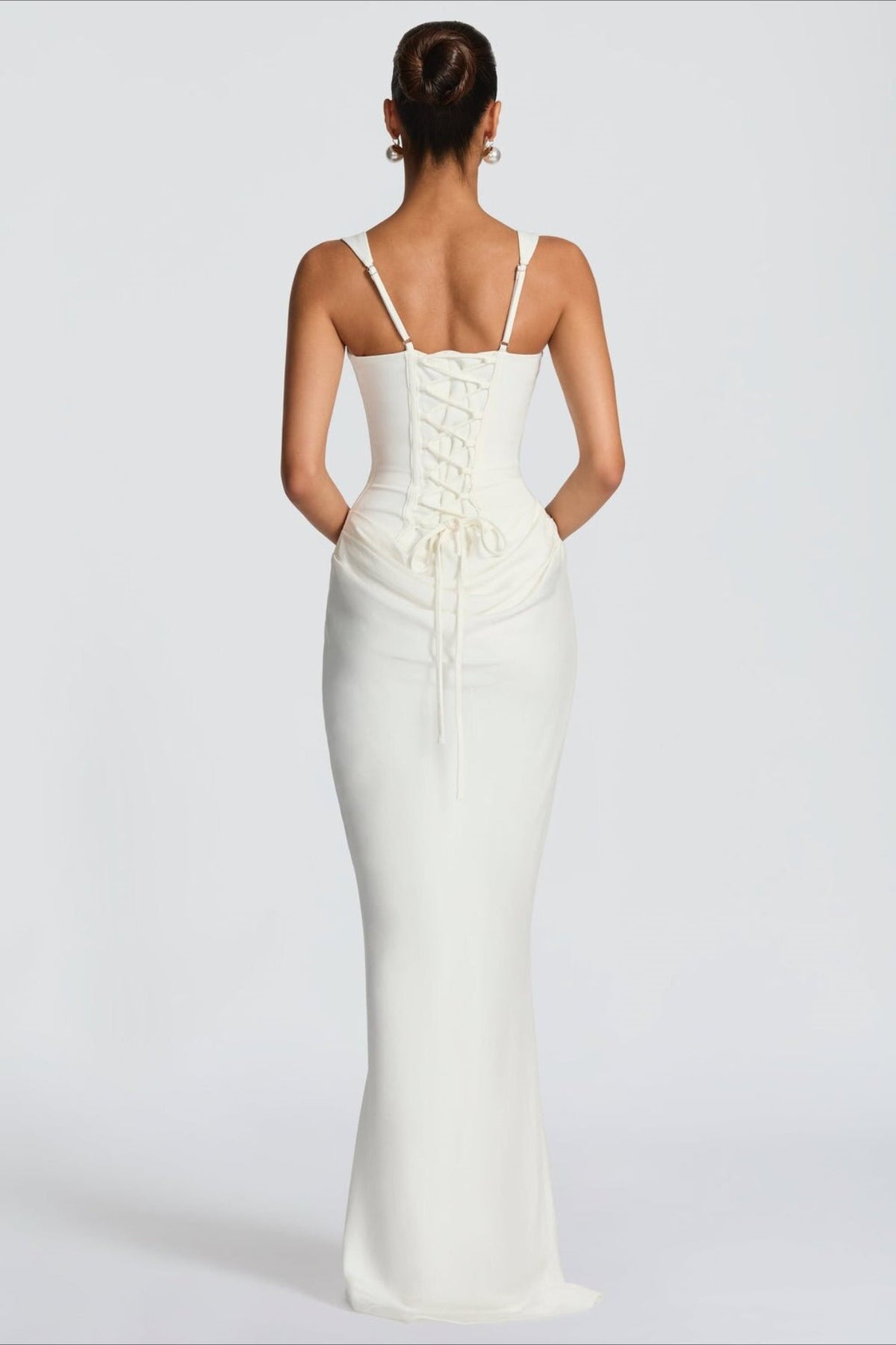 Solid Square Neck Ruched Panel Bodycon Party Dress