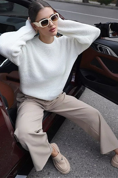 Slouchy Long Sleeve Knit Sweater