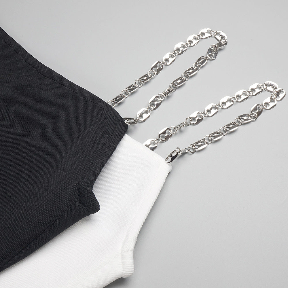 Chain Strap Sleeveless Bodycon Maxi Dress 14