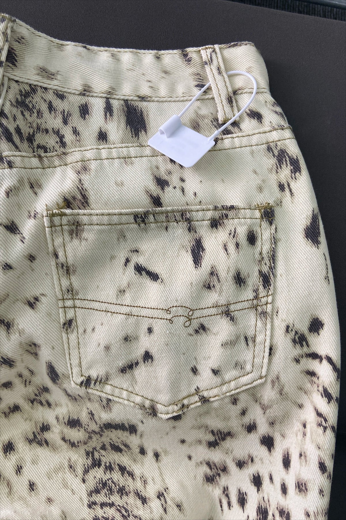 Retro Leopard Straight Baggy Jeans