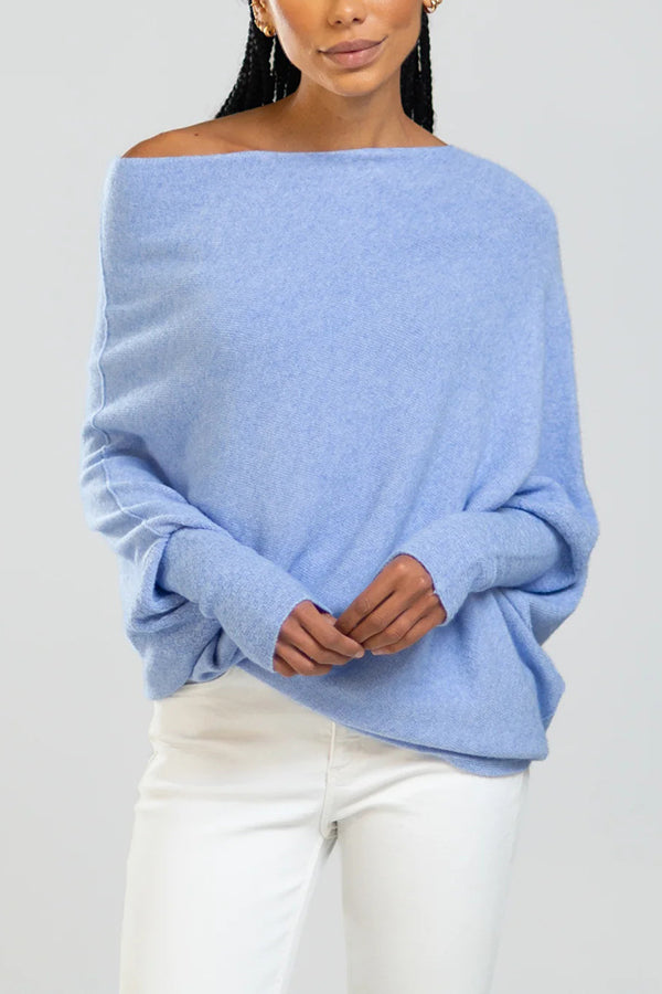 Chic Solid Color Round Neck Long Sleeve Knitted Sweater