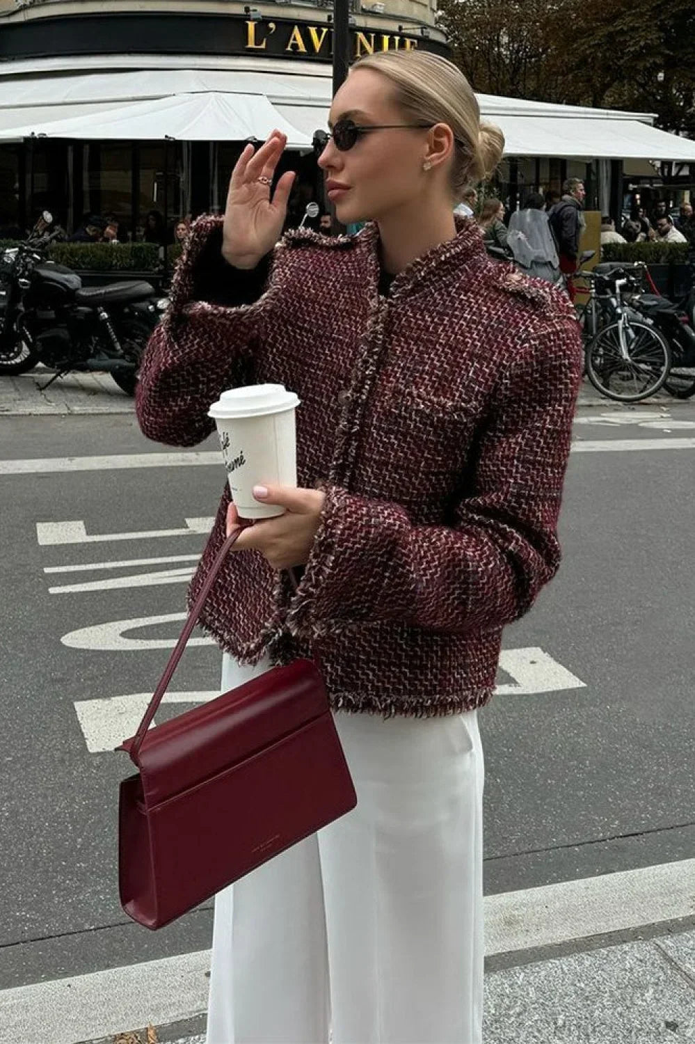 Chanel-style Tweed Elegant Cropped Jacket