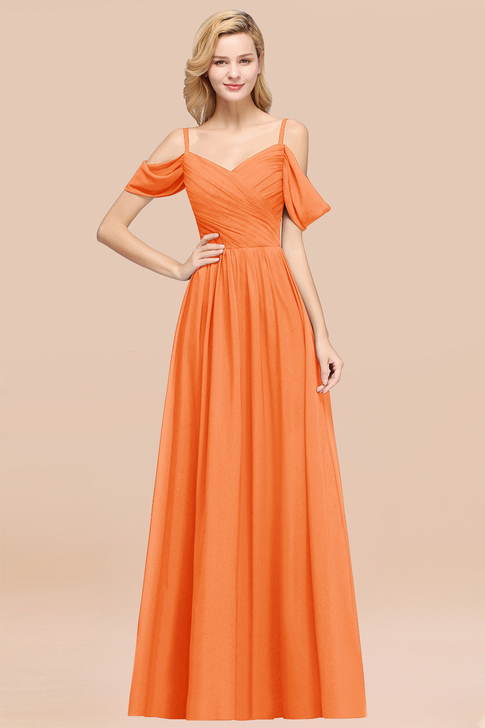 Chic Off-the-shoulder Burgundy Bridesmaid Dresses with Spaghetti Straps - Fashionpara
