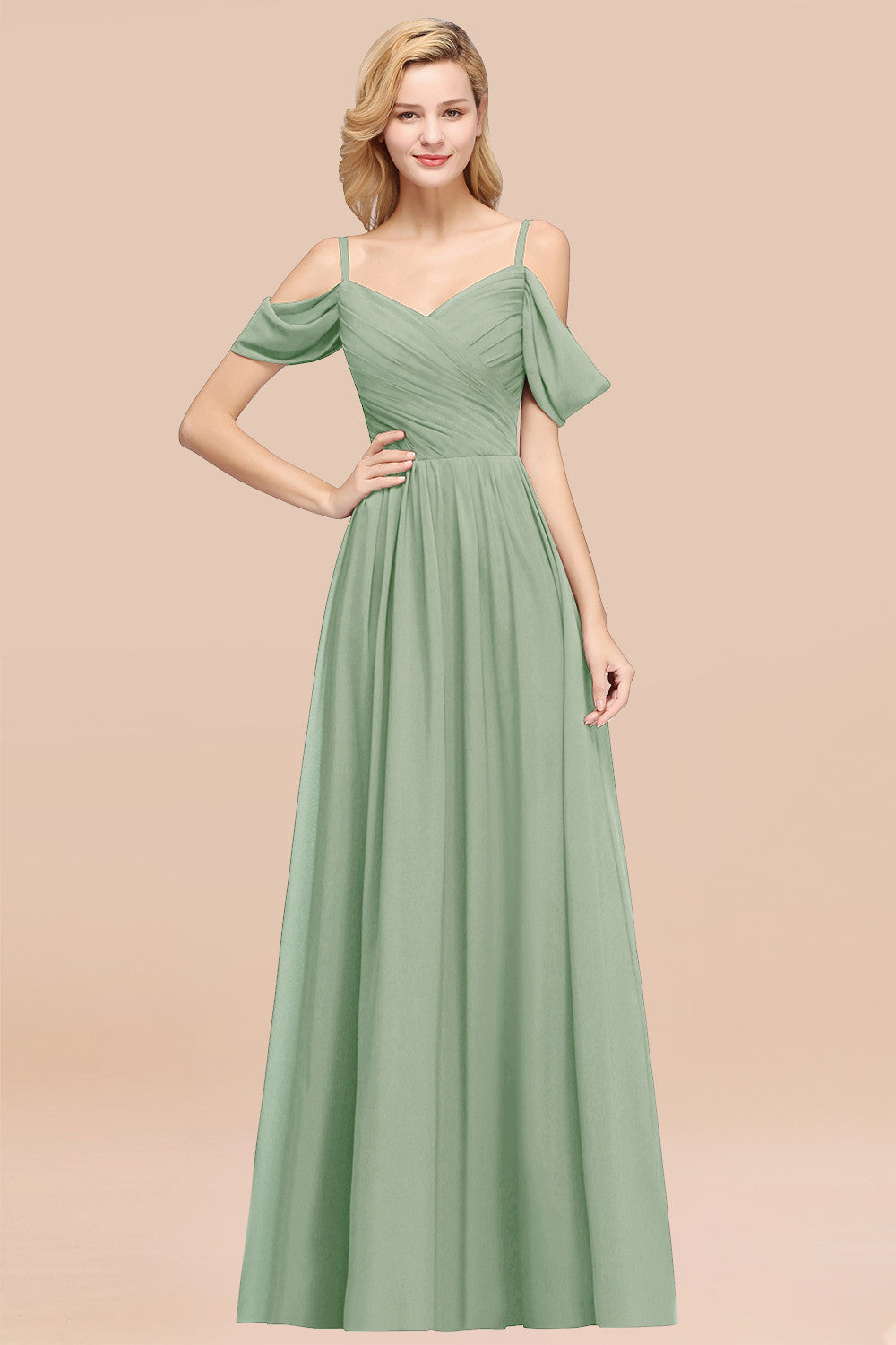 Chic Off-the-shoulder Burgundy Bridesmaid Dresses with Spaghetti Straps