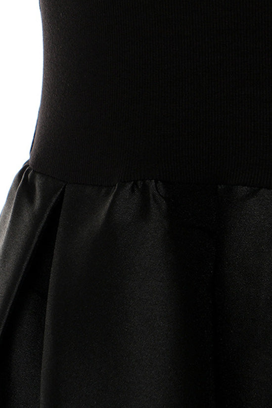 Chic Scoop Neck Sleeveless Satin Spliced Summer Split Maxi Sundress - Fashionpara