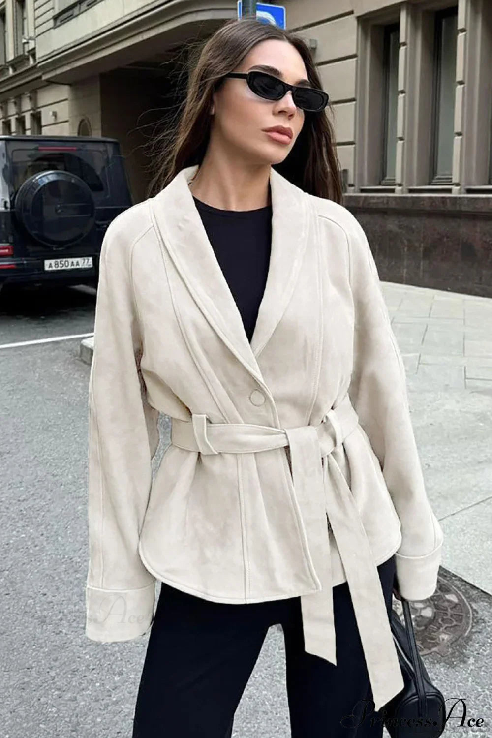 Chic Long Sleeve Suede Jacket for Effortless Style