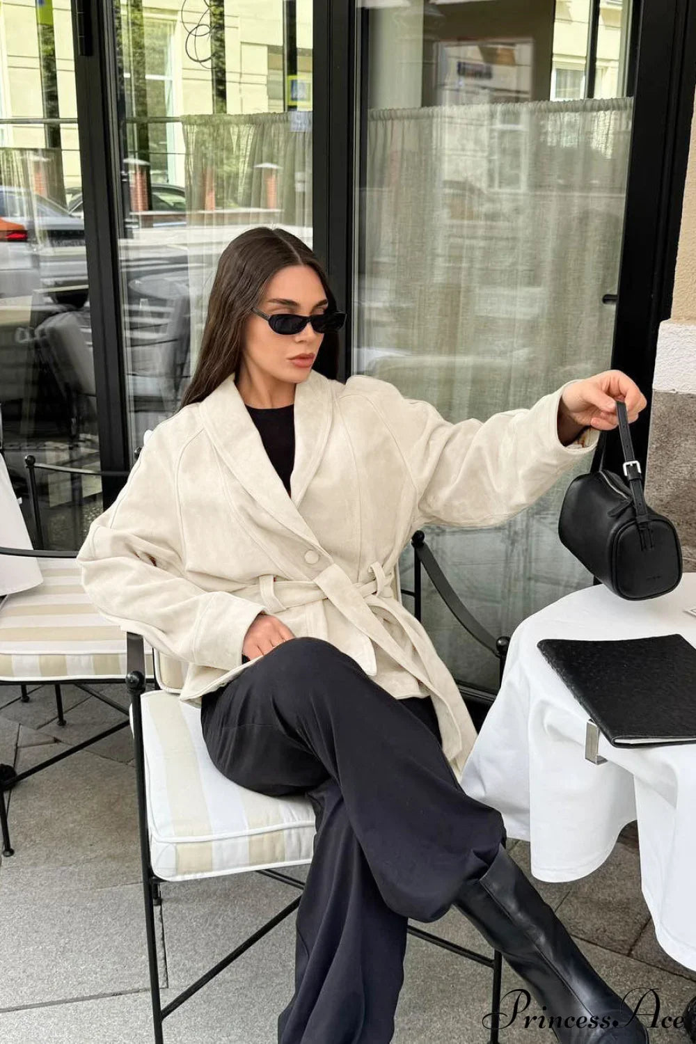 Chic Long Sleeve Suede Jacket for Effortless Style