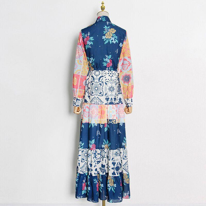 KittenAlarm - Choire Allover Print Maxi A-line Dress