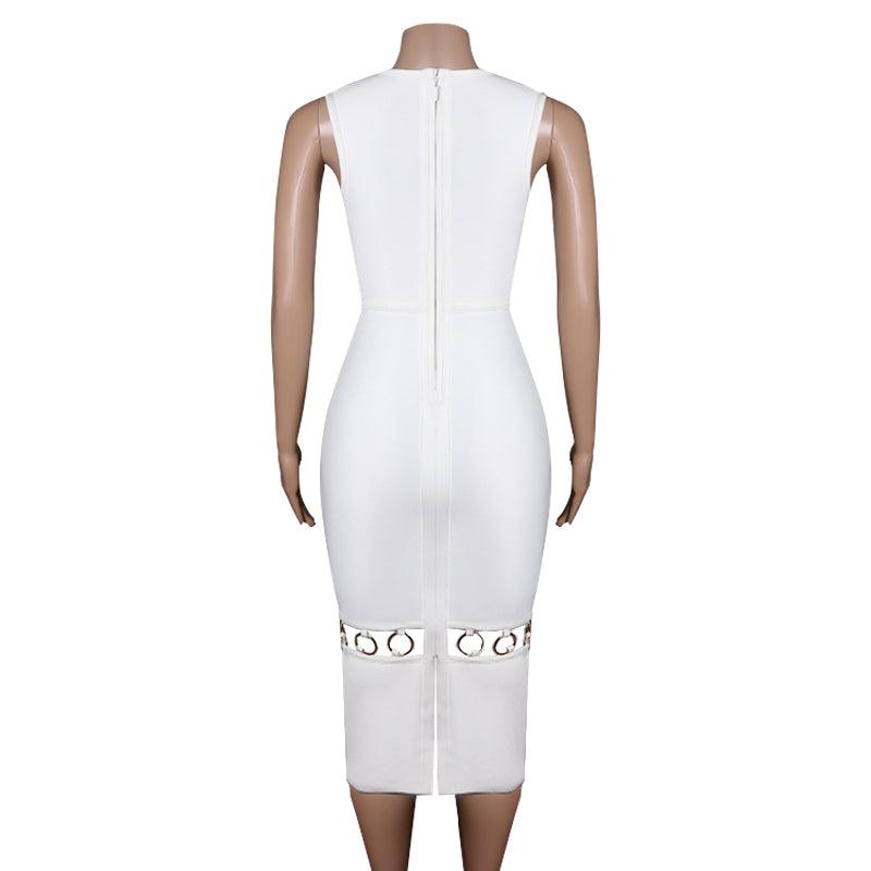 KittenAlarm - Chrissie Sleeveless Ring Linked Hem Dress