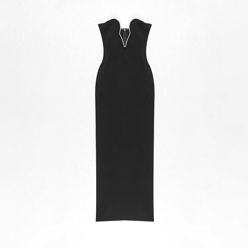 KittenAlarm - Christene Sweet Heart Neckline Maxi Dress