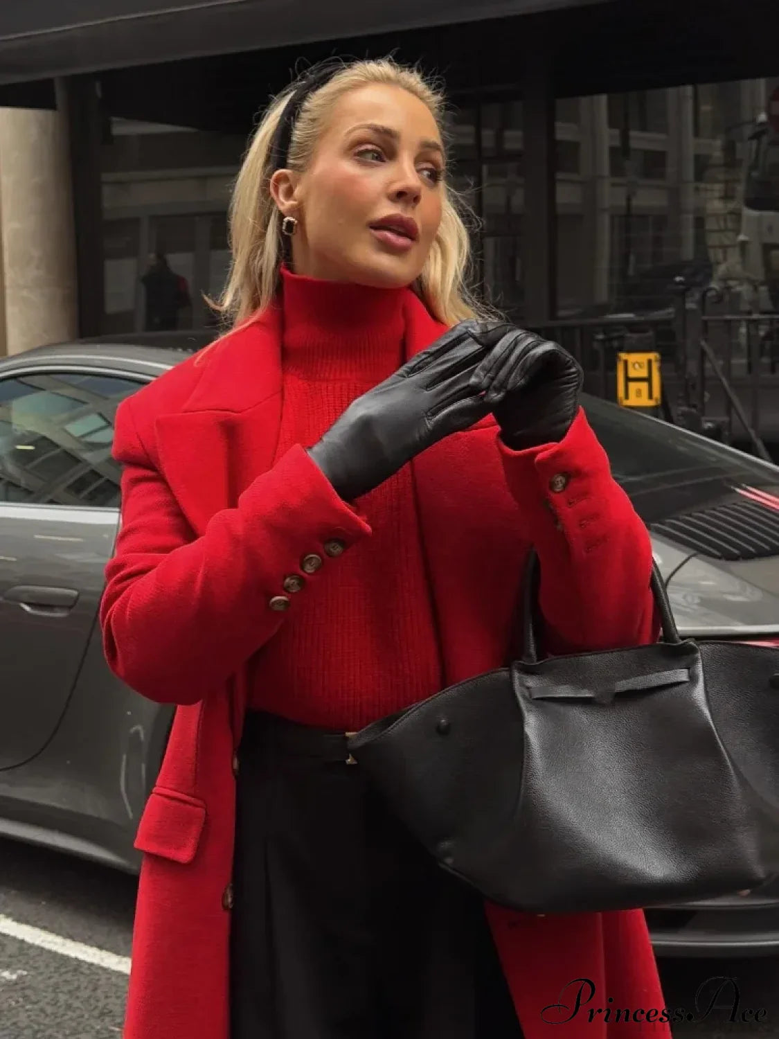 Christmas Red Double Breasted Coat