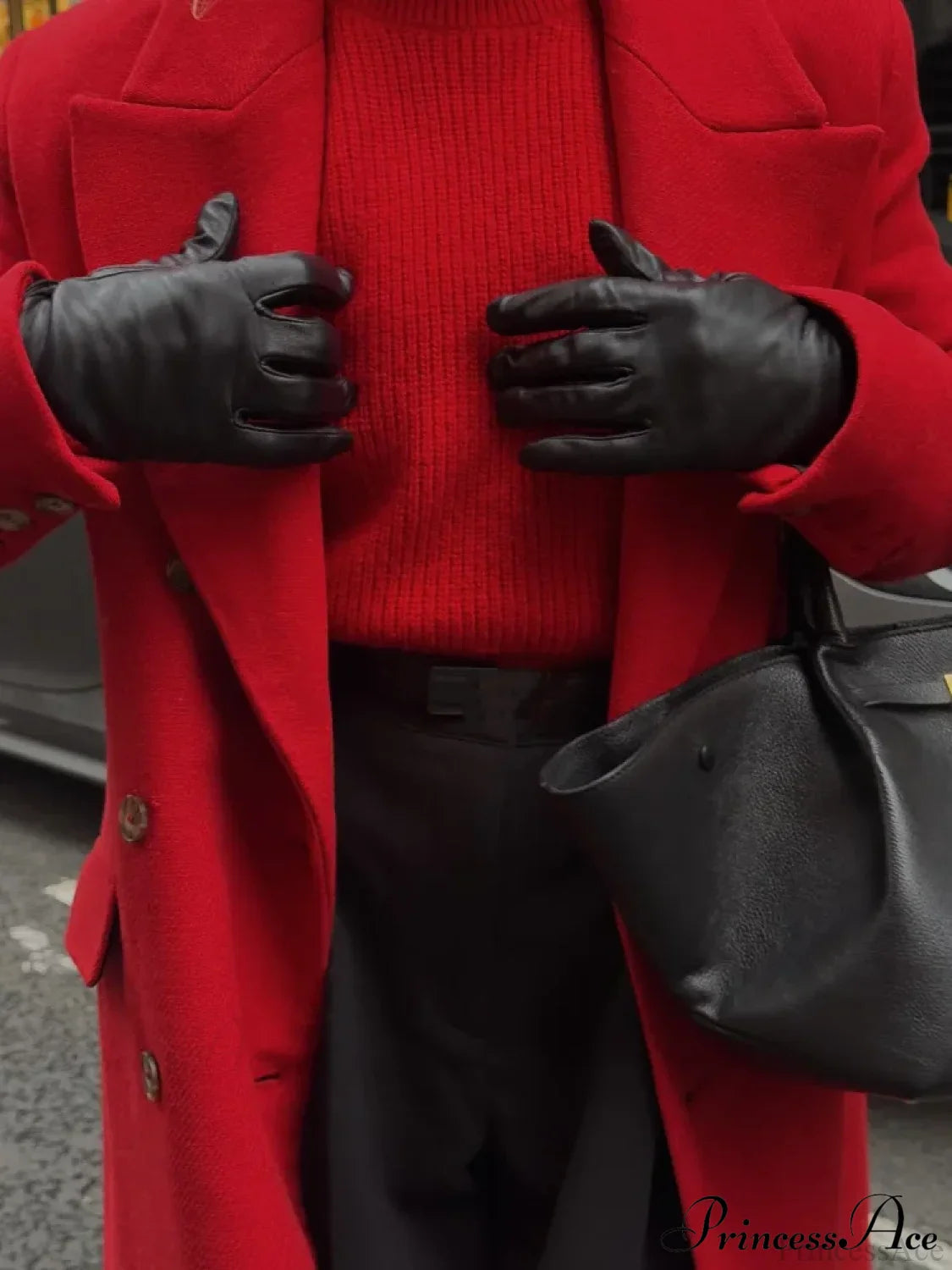 Christmas Red Double Breasted Coat