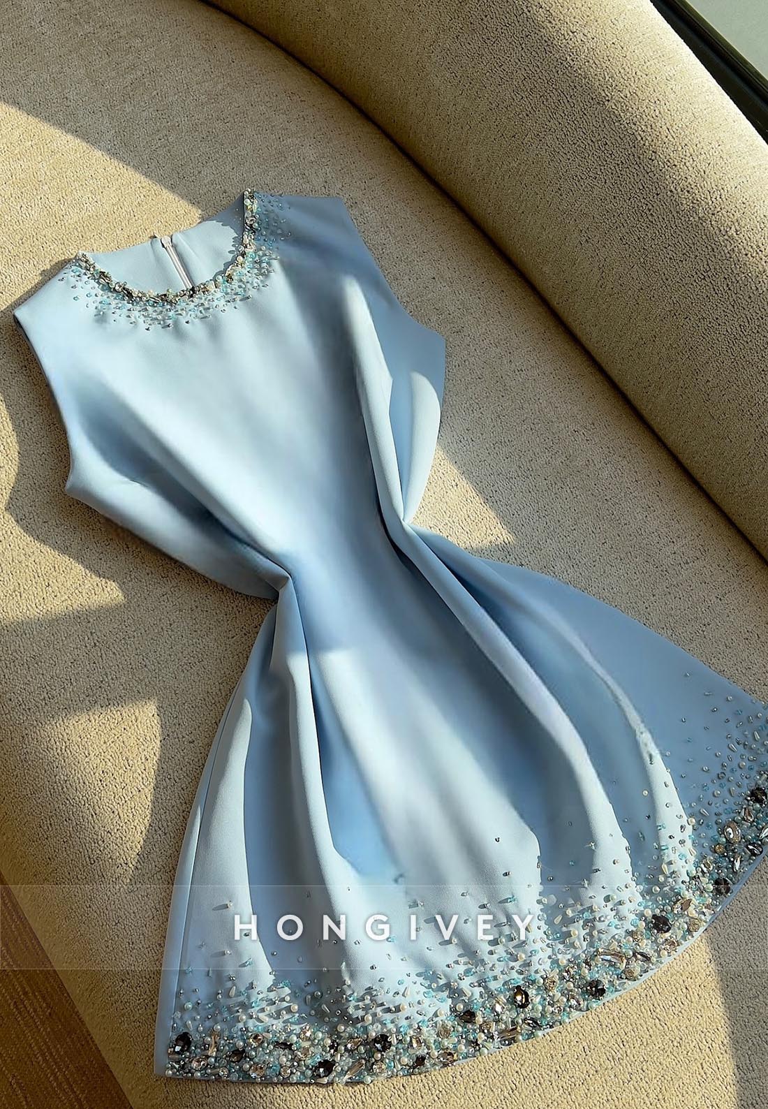 Beading Zipper Pleated Sleeveless Scoop Party Dresses Ball Gown Homecoming Dresses