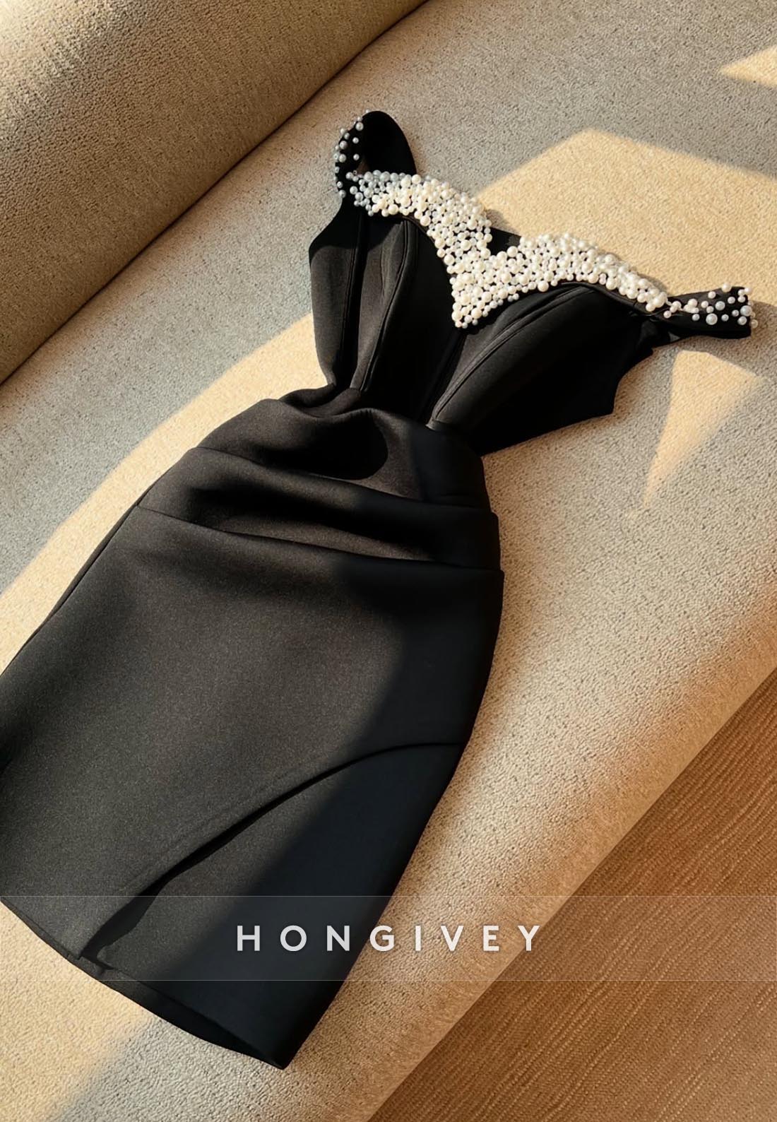 Off the Shoulder Satin Short Party Dresses Sheath Pleated Beading Homecoming Dresses
