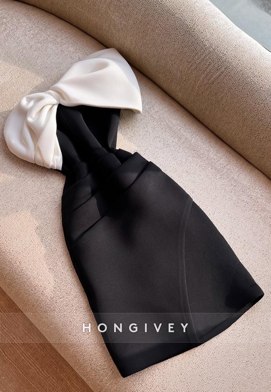 Mini Cocktail Dresses Bowknot Off the Shoulder Pleated Homecoming Dresses