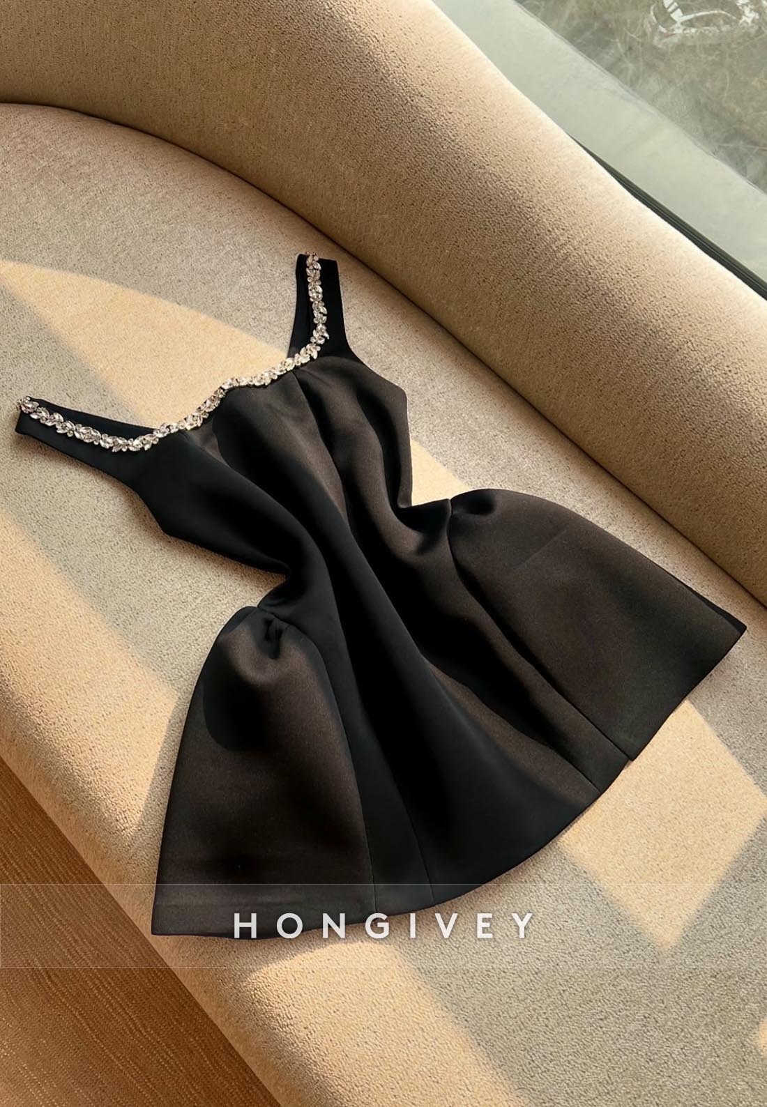 Mini Ball Gown Square Party Dresses Sleeveless Regular Straps Appliqued Pleated Homecoming Dresses