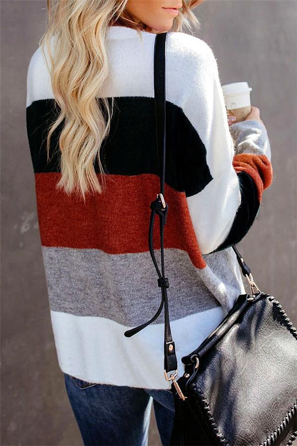 RadyRin Color Block Leisure Sweater for Effortless Style
