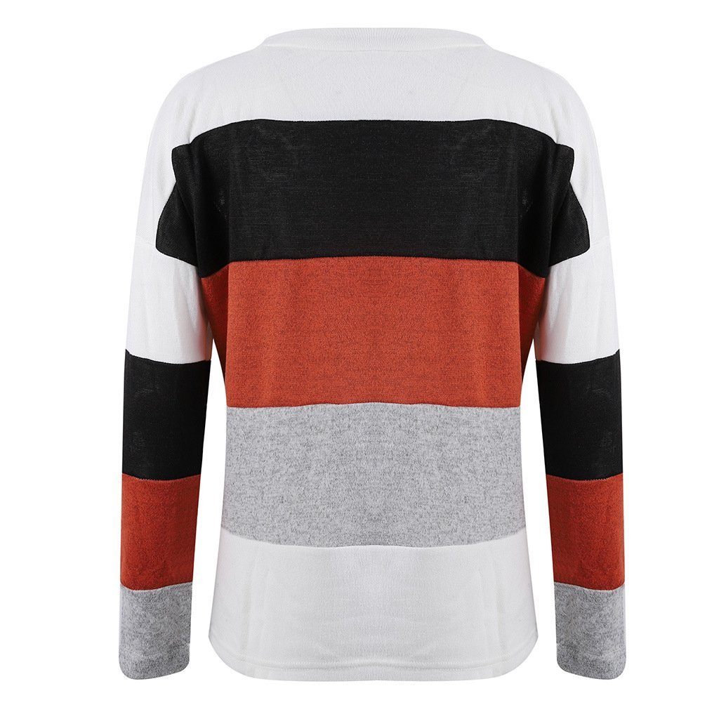 RadyRin Color Block Leisure Sweater for Effortless Style