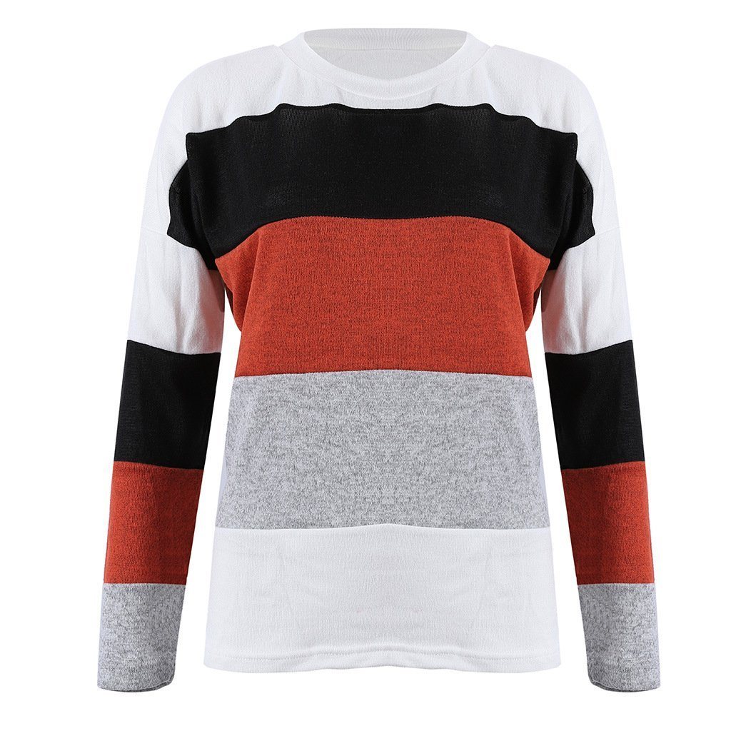 RadyRin Color Block Leisure Sweater for Effortless Style