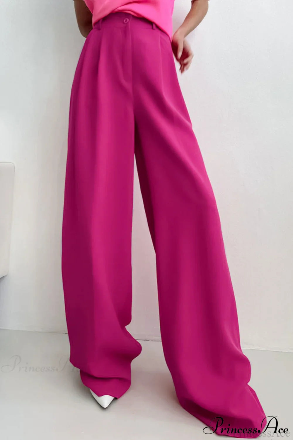 Cooling Silk Wide Leg Casual Pants Red / S