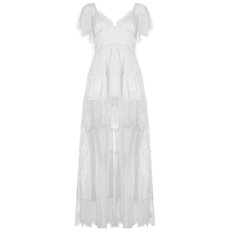 KittenAlarm - Corey Lace Trim Solid Dress