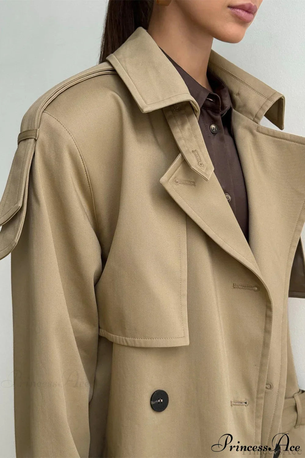 Elegant Cotton Belted Oversized Long Trench Overcoat