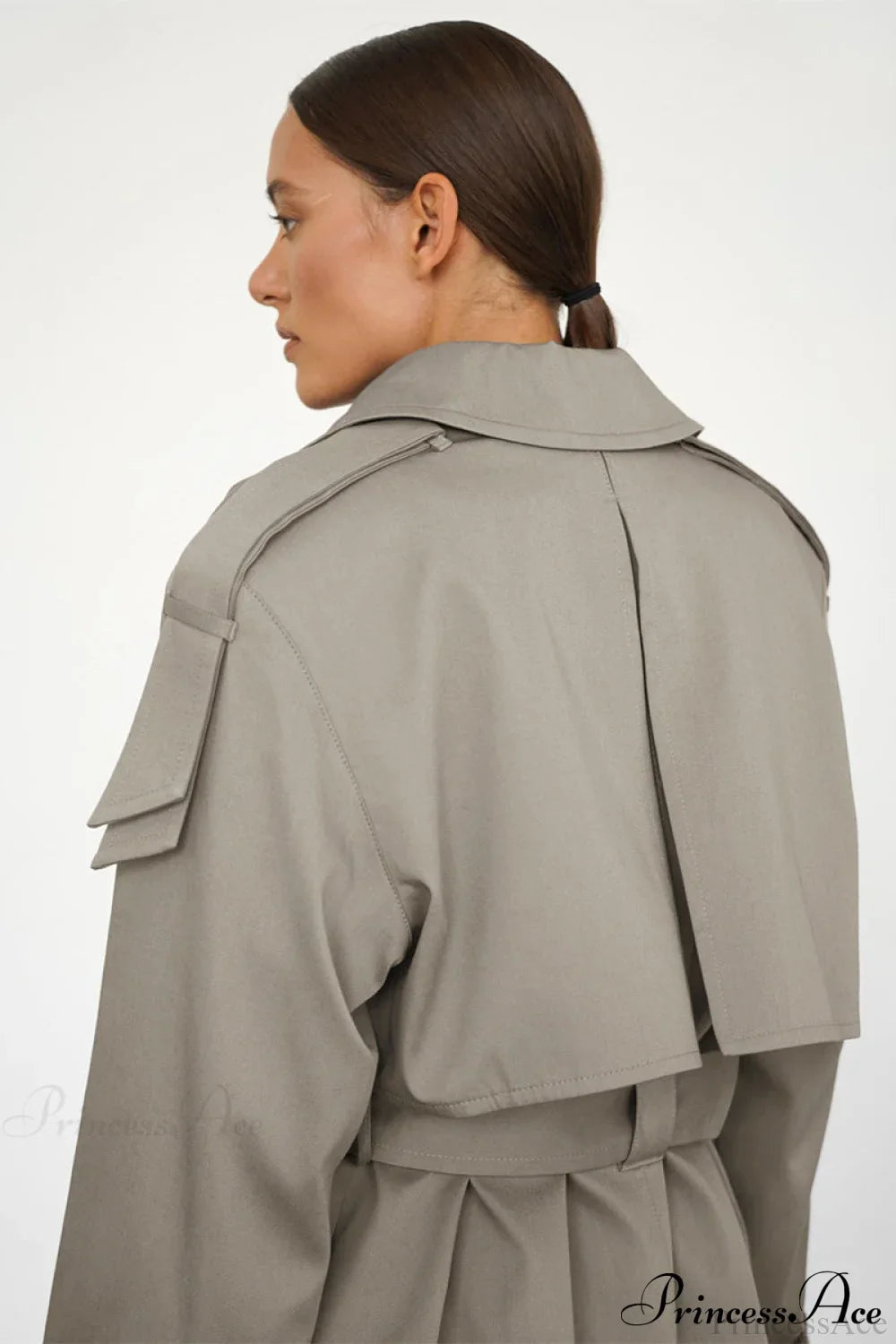 Elegant Cotton Belted Oversized Long Trench Overcoat