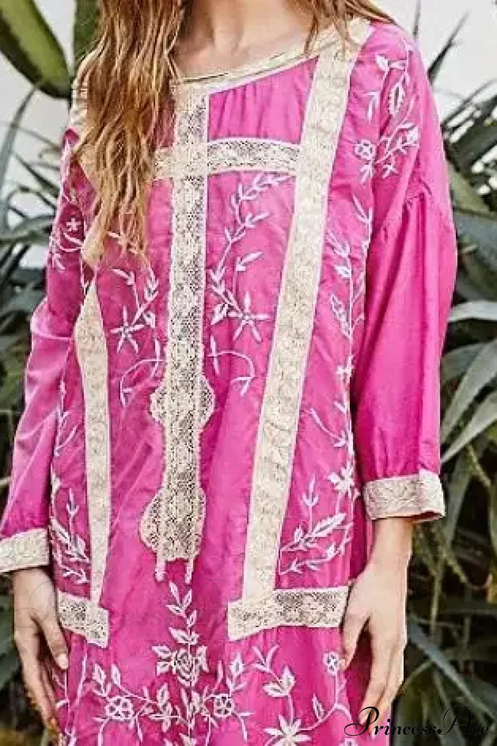Cotton Rayon Long Sleeve Boho Dress