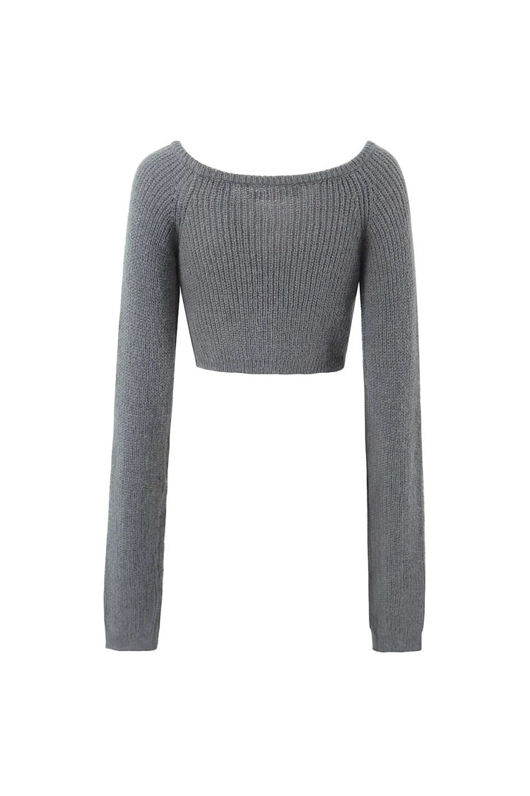 Rosedress Cozy Ribbed Knit Crop Cardigan with Buttons