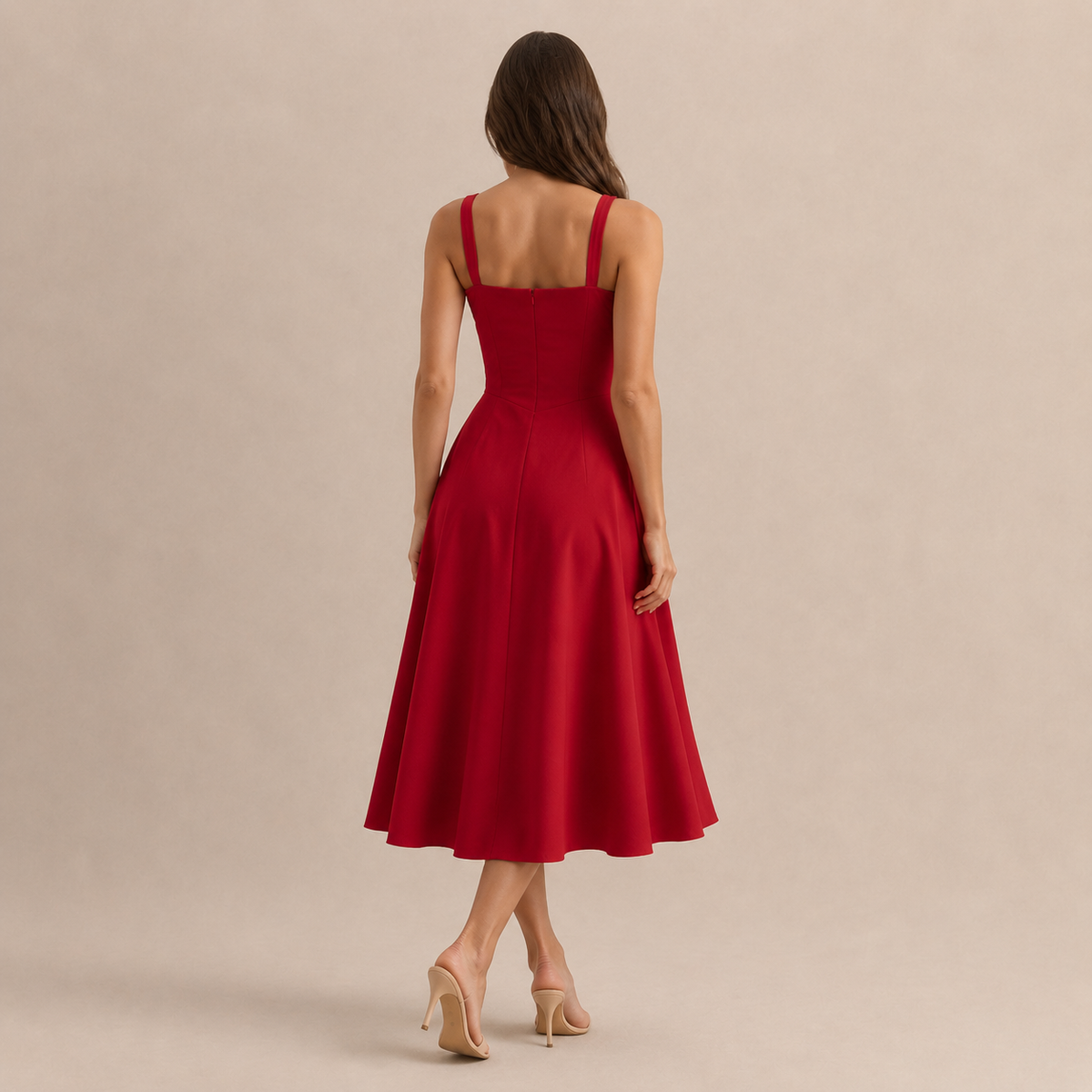 Sweetheart Neck Corset Bodice High Split Maxi Dress 11