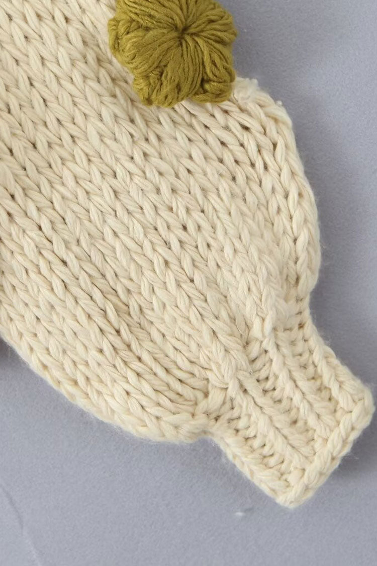 Rosedress 3D Flower Chunky Yarn Winter Knit Cardigan