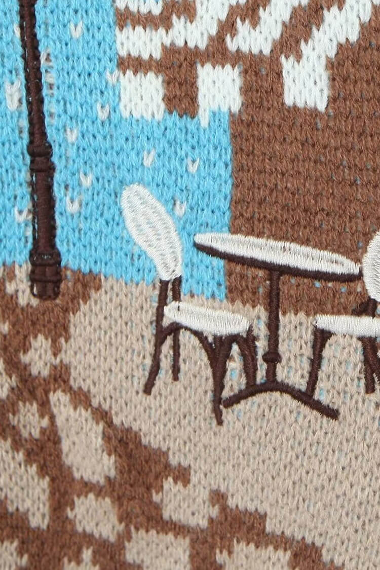 Rosedress Embroidered Long Sleeve Collared Winter Cardigan