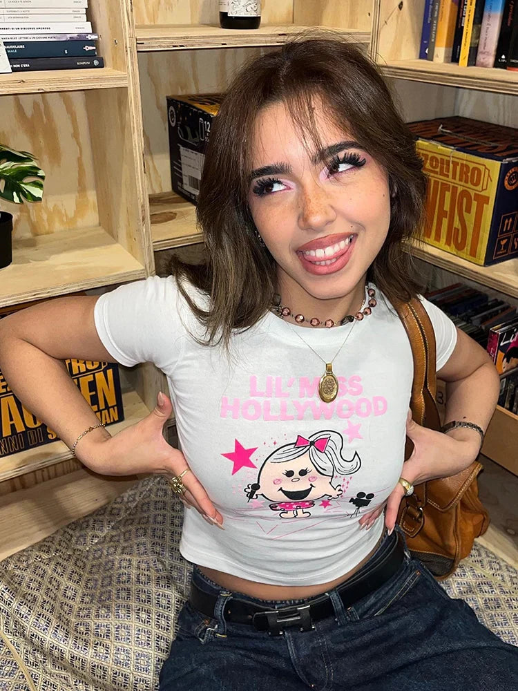 Kawaii Short Sleeve Crop Top T-shirt