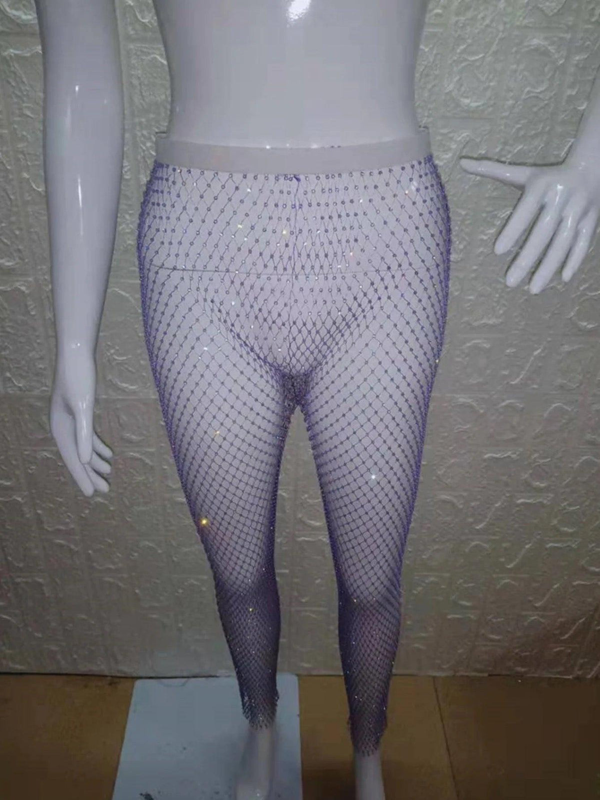 KittenAlarm - Cynthia Rhinestone Mesh Pants