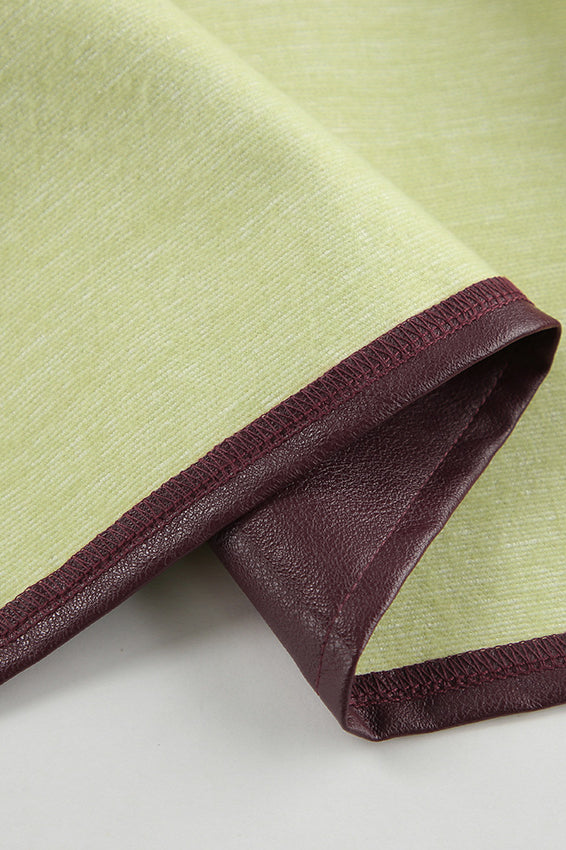 Chic Angora Red PU Leather Blazer for Stylish Outfits